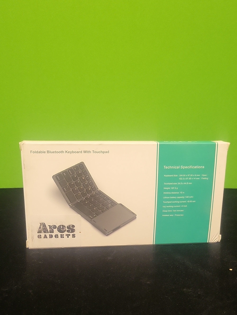 Foldable Bluetooth Keyboard with Touchpad - Black